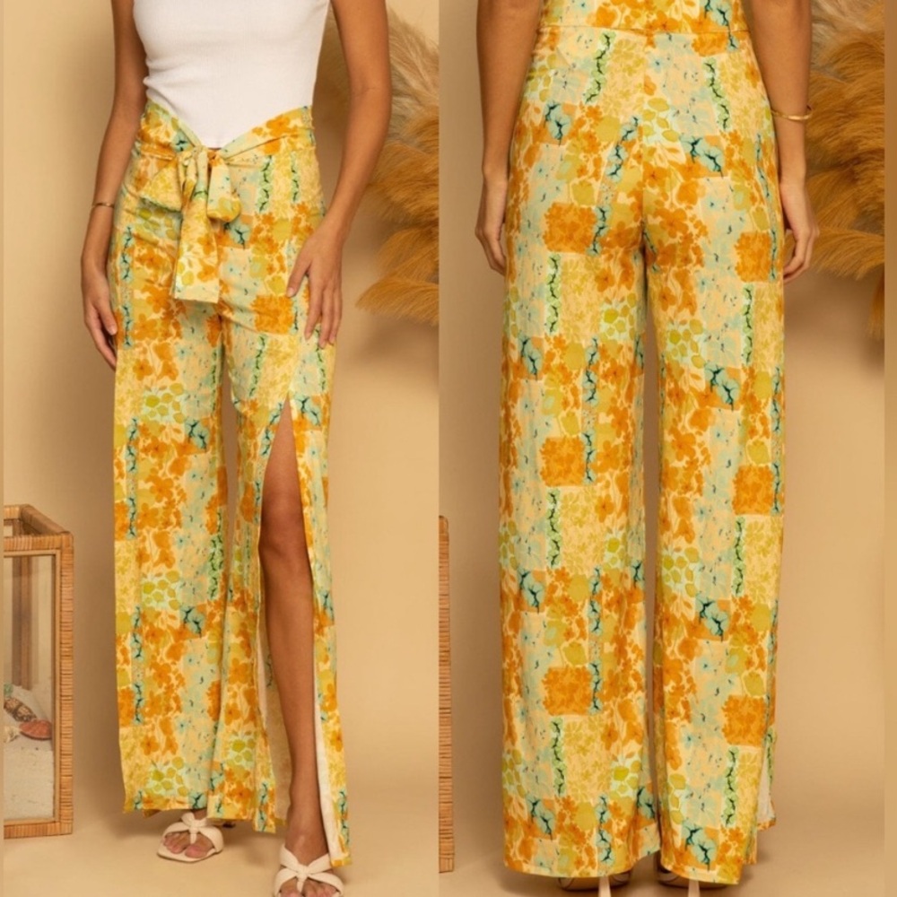 Shore Brand High Waist Floral Split-Leg Bella Pant